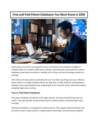 Free and Paid Patent Databases You Must Know in 2026