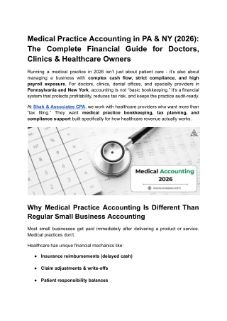 Medical Practice Accounting in PA & NY (2026)_ The Complete Financial Guide for Doctors, Clinics & Healthcare Owners