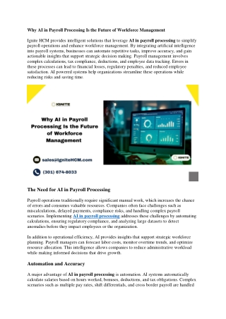 Why AI in Payroll Processing Is the Future of Workforce Management