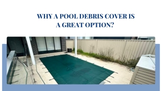 Why A Pool Debris Cover Is A Great Option?