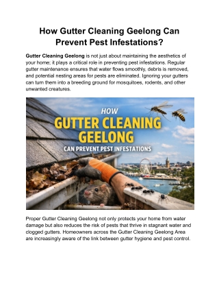 How Gutter Cleaning Geelong Can Prevent Pest Infestations?