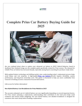 Prius car battery