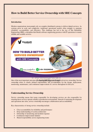 SRE Certification Course & Site Reliability Engineering Online