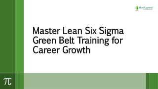 Master Lean Six Sigma Green Belt Training for Career Growth