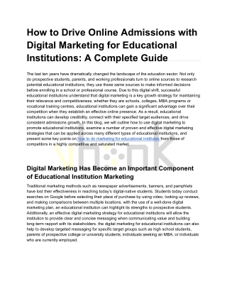 How to Drive Online Admissions with Digital Marketing for Educational Institutions_ A Complete Guide