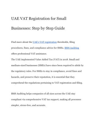 UAE VAT Registration for Small Businesses_ Step‑by‑Step Guide