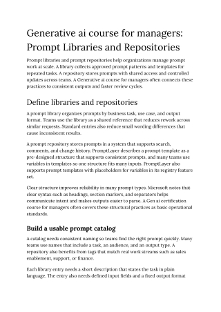 Generative ai course for managers