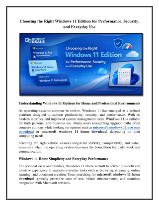 Choosing the Right Windows 11 Edition for Performance, Security, and Everyday Use