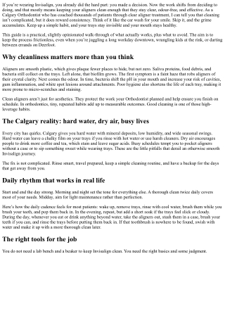 Calgary Invisalign Provider: Aligner Cleaning Made Simple