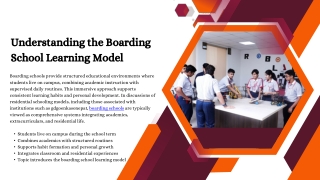 Understanding the Boarding School Learning Model