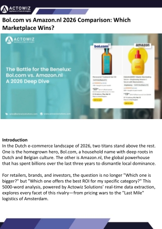 Bol.com vs Amazon nl 2026 Comparison Which Marketplace Wins