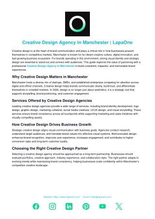 Creative Design Agency in Manchester | LapaOne