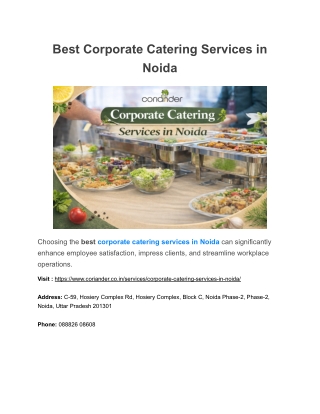 Best Corporate Catering Services in Noida