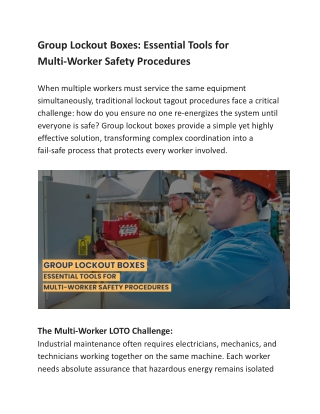Group Lockout Boxes_ Essential Tools for Multi-Worker Safety Procedures