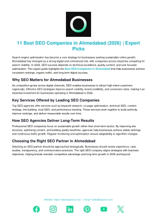 11 Best SEO Companies in Ahmedabad (2026) | Expert Picks