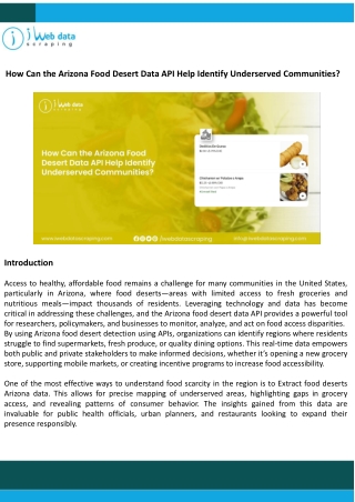 Arizona Food Desert Data API to Identify Underserved Communities