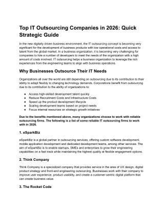 Top IT Outsourcing Companies