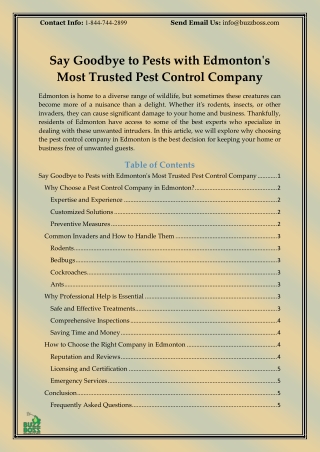 Say Goodbye to Pests with Pest Control Company