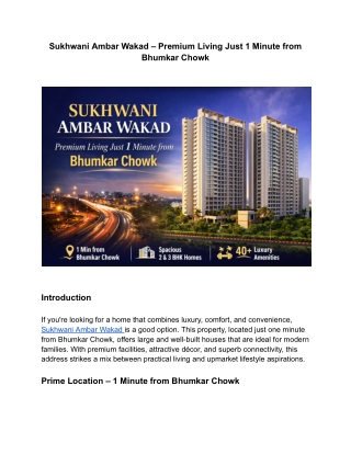 Sukhwani Ambar Wakad: Top Luxury 2&3 BHK Homes 40  Amenities