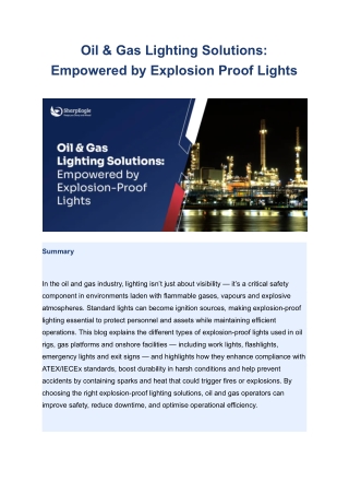 Oil & Gas Lighting Solutions_ Empowered by Explosion Proof Lights