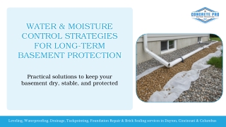 Water & Moisture Control Strategies for Long-Term Basement Protection