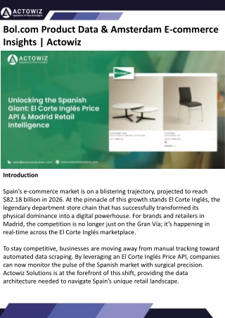El Corte Inglés Price API & Madrid Data Scraping Actowiz
