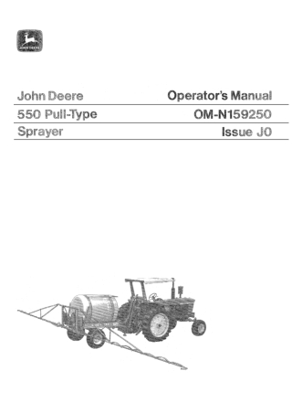 John Deere 550 Pull-Type Sprayer Operator’s Manual Instant Download (Publication No.OMN159250)