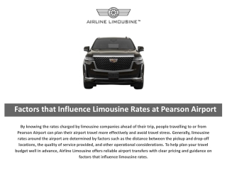 Factors that Influence Limousine Rates at Pearson Airport