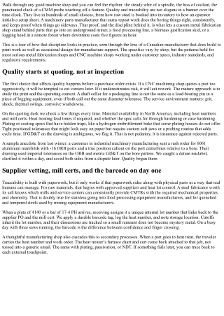 How a Machinery Parts Manufacturer Ensures Quality and Traceability