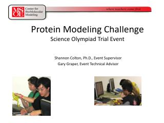 Protein Modeling Challenge Science Olympiad Trial Event