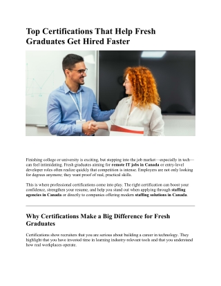 Top Certifications That Help Fresh Graduates Get Hired Faster