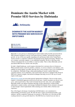 Dominate the Austin Market with Premier SEO Services by IInfotanks
