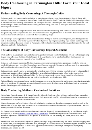 Body Contouring Michigan