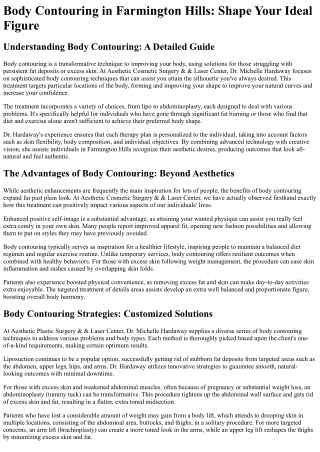 Body Contouring Michigan