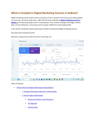 What is Included in Digital Marketing Services in Kolkata