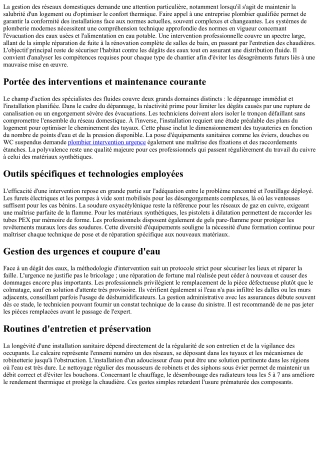 Guide pour la gestion des installations de plomberie domestique