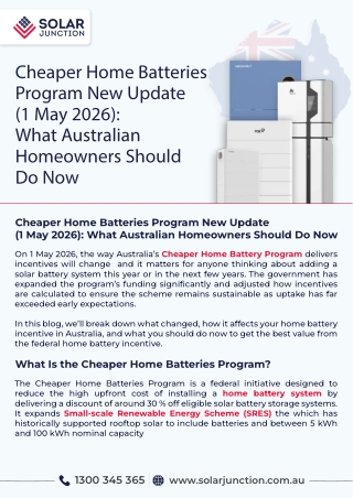 Cheaper Home Batteries Program