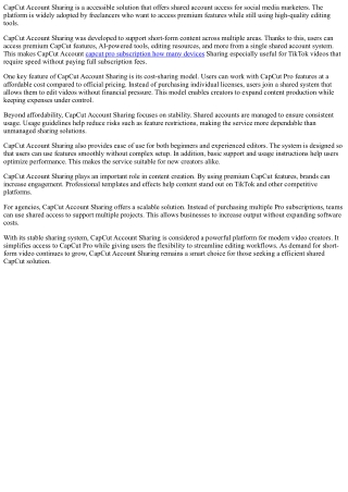 capcut account sharing