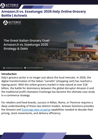 Amazon it vs Esselunga 2026 Italy Online Grocery Battle  Actowiz