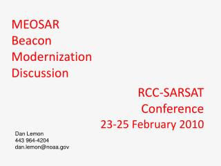 MEOSAR Beacon Modernization Discussion