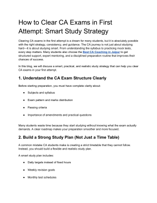 How to Clear CA Exams in First Attempt_ Smart Study Strategy
