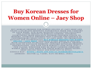 Shop Authentic Korean Dresses for Women at Jaey Shop