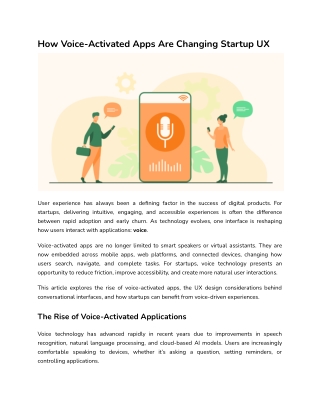 How Voice-Activated Apps Are Changing Startup UX