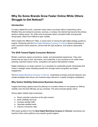 Why Do Some Brands Grow Faster Online While Others Struggle to Get Noticed