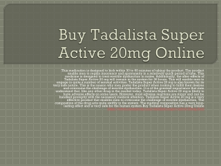 Buy Tadalista Super Active 20mg Online