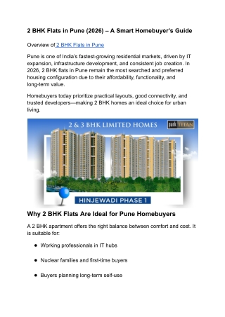  2 BHK flats in Pune