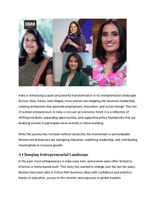 The Rise of Women Entrepreneurs in India_ Challenges, Success Stories, And Policy Impact