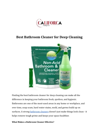 Best Bathroom Cleaner for Deep Cleaning