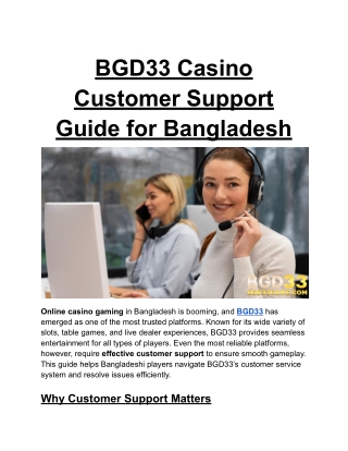 BGD33 Casino Customer Support Guide for Bangladesh