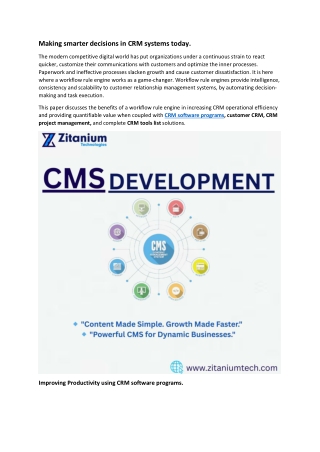 Making smarter decisions in CRM systems today